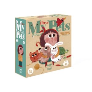 7 Puzles de 3 piezas - Las mascotas