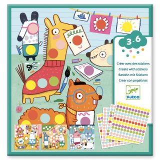 Crea con adhesivos - Láminas de animales