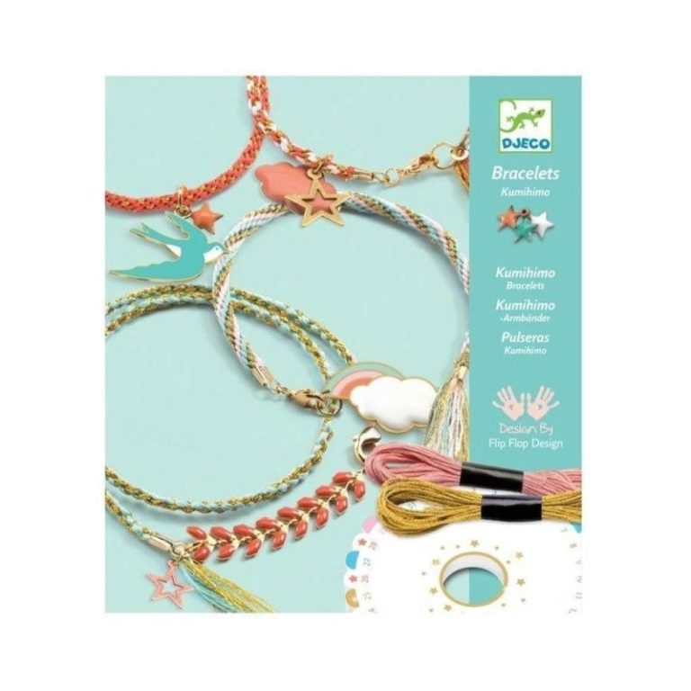 Pulseras con hilo - Kumihimo Celeste