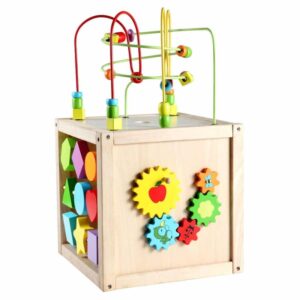 Cubo de actividades de madera