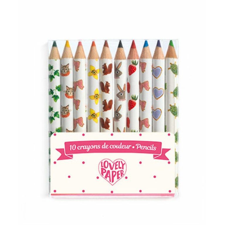 10 mini lápices de colores