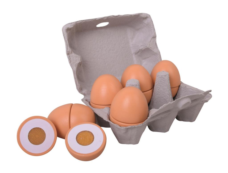 Huevos de madera con velcro