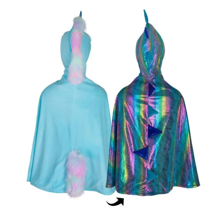 Capa Dragón y Unicornio azul 5-6 años