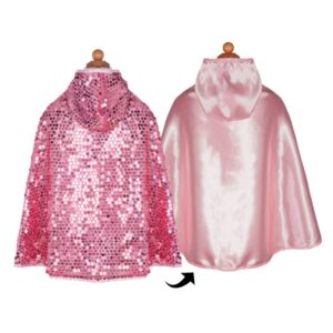 Capa reversible brillante Rosa 5-6 años