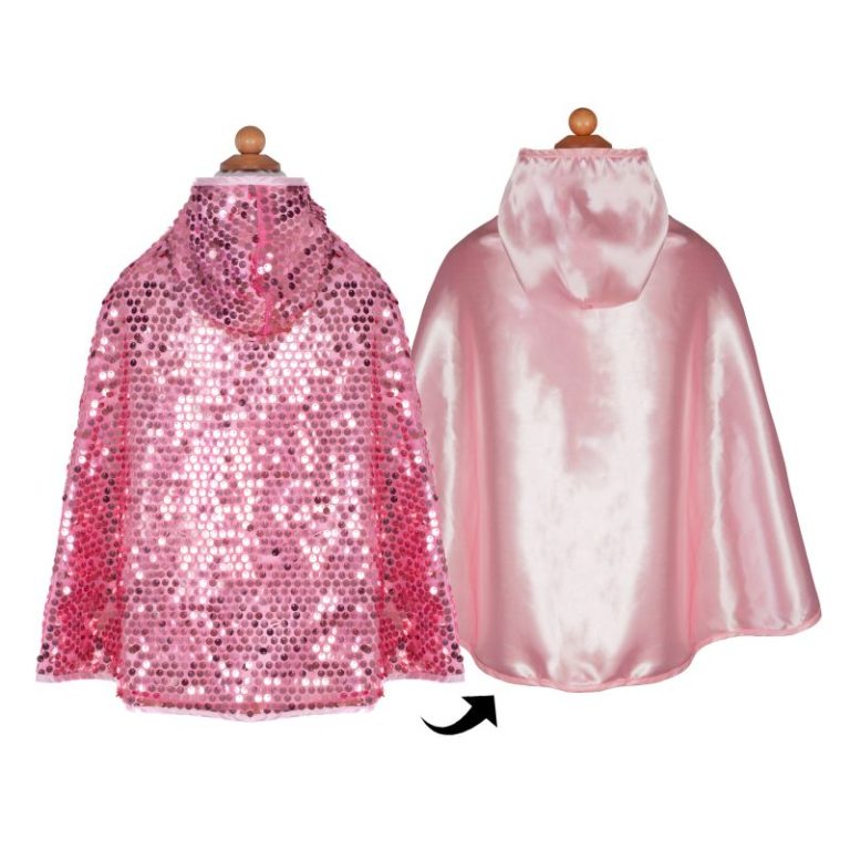 Capa reversible brillante Rosa 5-6 años