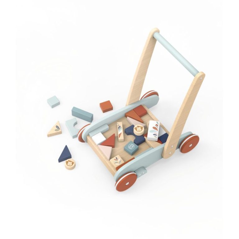 Andador con bloques de madera