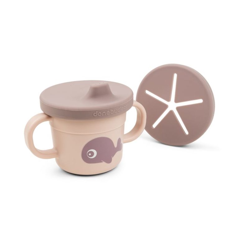 Taza silicona 3 en 1 Wally rosa