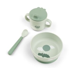 Vajilla con ventosa Foodie nubes felices verde
