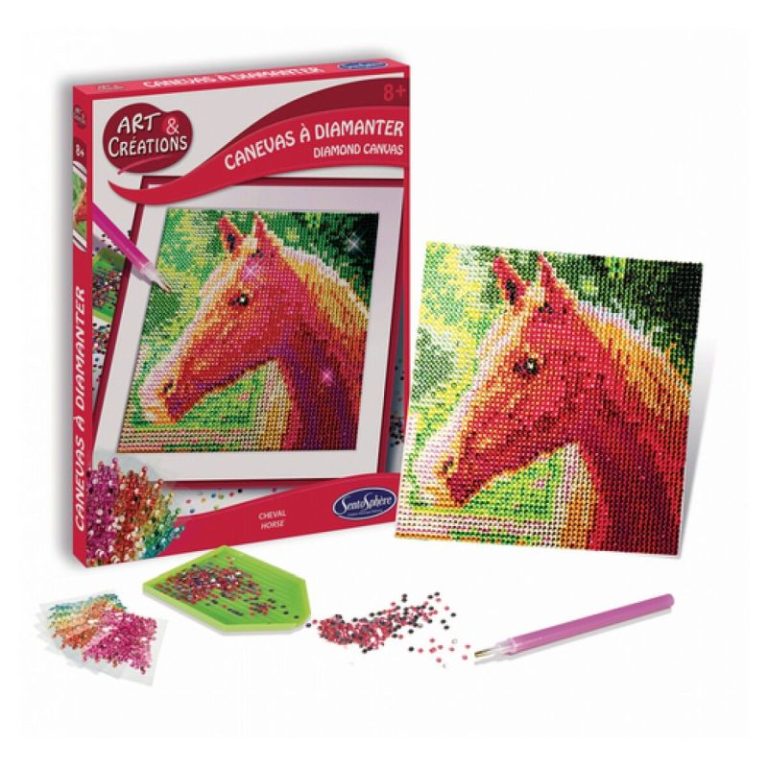 Lienzo con diamantes Caballo