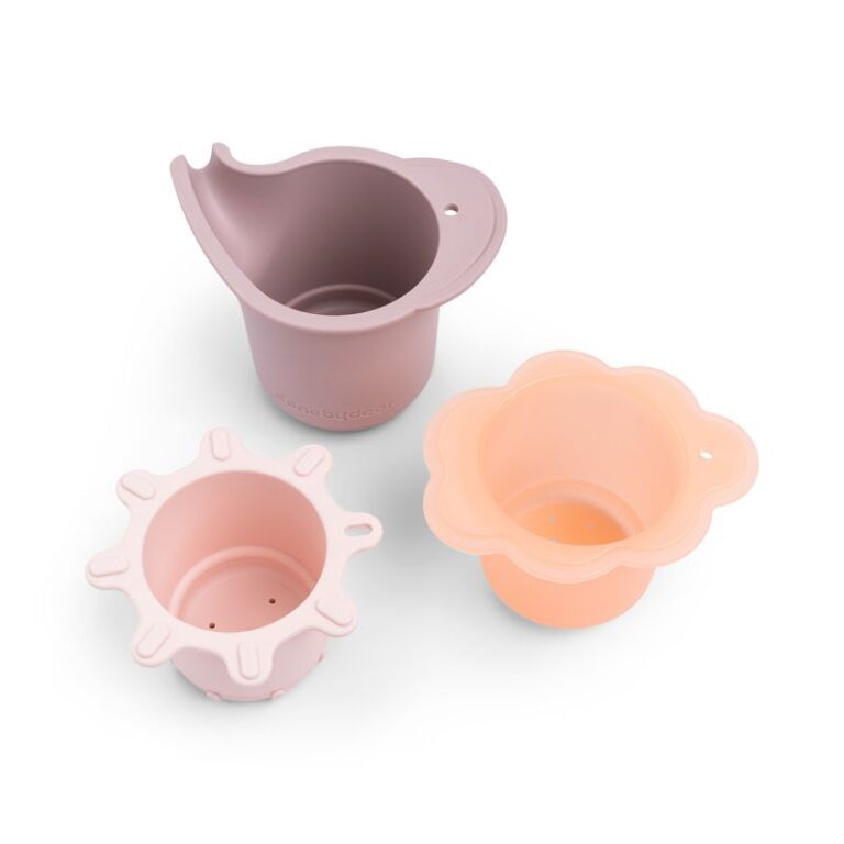 Vasos apilables 3 piezas Rosa