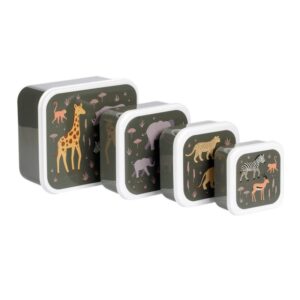 Set de 4 Caixes per a Snacks Savanna – Carmanyoles Infantils